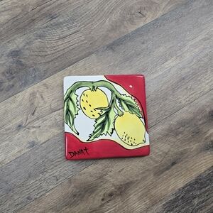 Dana Art Lemon Ceramic Tile - Red and Yellow